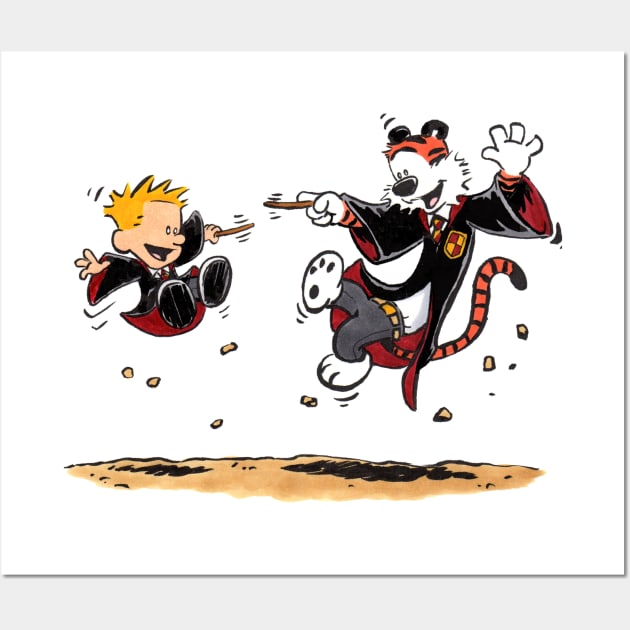 Magical Wizard Calvin and Hobbes Wall Art by SketchbooksTees